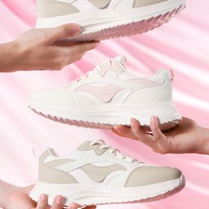 【ซุปเปอร์ไลท์】Corolla รองเท้าแพลตฟอร์มลำลองรองเท้าผ้าใบแฟชั่นสตรี สะดวกสบาย อเนกประสงค์ เบามาก กากี สีชมพู