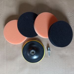 Nuansa - Set Alat Poles 5 INCH 125 mm Busa Poles Sponge Polisher Waxing Buffing Kit Busa Poles goresan Bodi Mobil Bor Listrik 5 Inch/125mm
