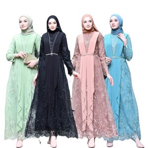 SIGAWA-(COD) Harga Promo Gamis Tule Terbaru Mix Payet Bahan Ceruty Free Masker Ready 5 Warna