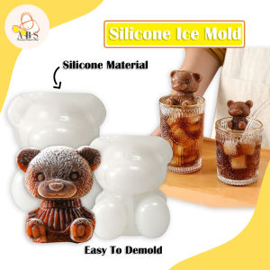 ABS Ice Mold Silicone Bear Shape 3D Cute Animal Creative Coffee Milk Tea Drinks Decoration Cafe Ais Acuan Silikon Comel