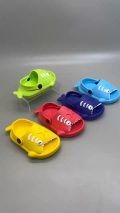 (Size 20-25) Dulux 371 Sandal Anak Selop Tali belakang Motif Ikan Paus Baby Shark