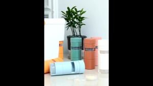 Zeekea 3 in 1 Portable Pill Cutter&Crusher with Pill Holders 7 Day Small Compartments Daily Medicine Storage Box