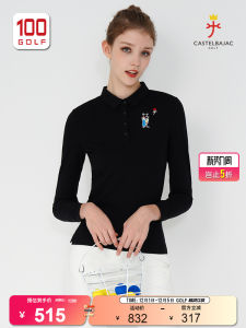 Castelbajac Golf Clothing Womens Long Sleeve T-Shirt Sport Collar Polo Shirt Autumn Fashion Golfwear Casual Comfortable Fit