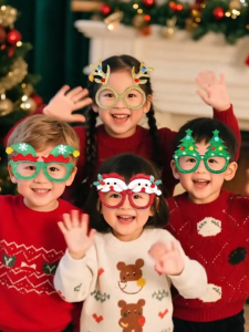 LJMOFA Christmas Gift for Kids Christmas Eyeglass Frame Christmas Decoration for Party