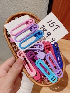 กิ๊บติดผมรูปวงกลมแบบกลวง 15 ชิ้น กิ๊บติดผมสไตล์เกาหลี ตกแต่งผมด้านข้าง กิ๊บติดผมทรงกลมแบบกลวงสำหรับผู้หญิง