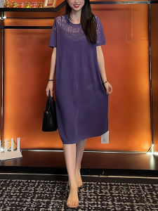 XIYUQI | Pear-shaped Figure Friendly Elegant Luxury Style Loose Slimming Lace-up Patchwork Dress