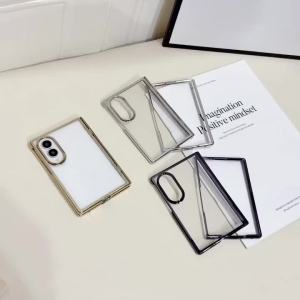 szhaiyu | Electroplating Transparent Phone Case for Samsung Galaxy Z Fold 8 Fold8 Ultra Fold 7 6 5 Shockproof Hinge Protection Hard Cover