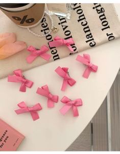 【♡Lovely girls house♡】8Pcs Small Pink Bowknot Hairpin for Women Girls 2023 Summer New Cute Bangs Clips Headwear Hair Accessories