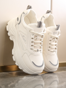 Platform Heel White Sneakers Breathable