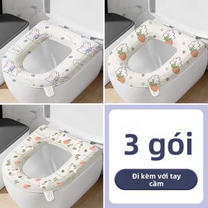 MONLEYTA | Đệm bồn cầu chống thấm nước không cần giặt Đệm ngồi bồn cầu dùng cho mọi mùa Đệm ngồi nhà vệ sinh dán Đệm bồn cầu