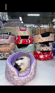 Lovely Pets(คละสี)(คละลาย) ที่นอนสัตว์เลี้ยงแบบกลม ที่นอนสุนัข ที่นอนแมว สามารถซักได้ เบาะรองนอน แผ่นรองนอน SML