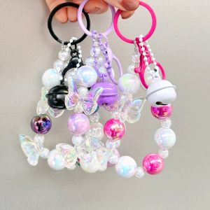 เผยแพร่อุปกรณ์ประดับโทรศัพท์น่ารักห้อยกระเป๋าอะคริลิกลูกปัดหลากสีพวงกุญแจผีเสื้อ SAINT31NT4