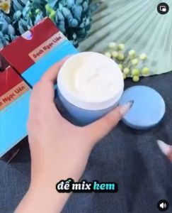 Chính hãng- Bộ Tắm Trắng+Kem Dưỡng Trắng Da Body Bạch Ngọc Liên Màu Xanh