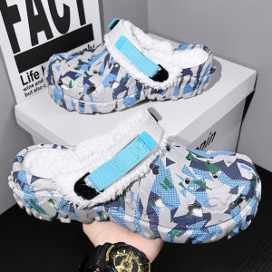 Mens Winter Slippers Soft Indoor Warm Women Slippers Summer Removable Sandals Men Non Slip Plush Fur Clogs Big Size Slippers 47