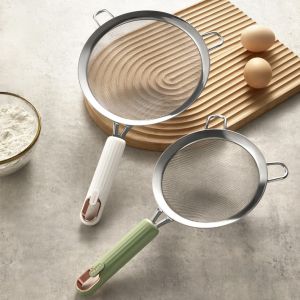 Dear Home กระชอนสแตนเลส ตะแกรงร่อนแป้ง กระชอนช้อนขนาดใหญ่ Home Baking Tools 304สแตนเลส ที่ตีไข่