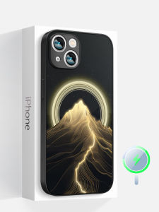 Ultra-Thin Silicone Phone Case for Apple Iphone 16 pro Max 15 plus Mountain Magsafe Magnetic Attraction IP14 13 Full Edge Protection Anti-Fall Couples Mens New Model