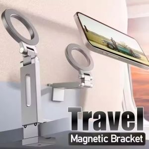 1/2Pcs Magnetic for iPhone Tripod Stand 360-Degree Adjustable Aluminum Foldable Phone Mount iPhone 17/16/15 Compatible Travel Airplane Phone Mount