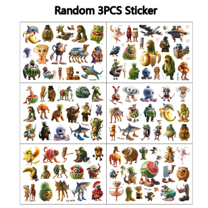 New TungTung Sahur Abstract Animal Tattoo Sticker Italian Brainrot Funny Temporary Waterproof Tattoos Arm Decals Kids Party Gift