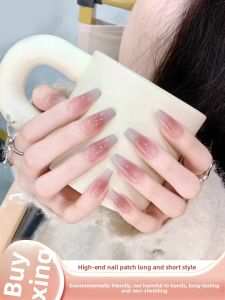 MONLEYTA | 2025 New Cat Eye Nail Tips Wearable False Nails Autumn Winter Design Finished Product Medium Length Premium Feeling Nail Patches