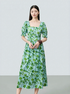 INLIFE | Beach Vacation Style Cinched Waist Floral Print Dress