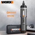 Worx 4V ไขควงไฟฟ้าชุด WX242 แบบพกพาสมาร์ทไร้สายสกรูไดร์เวอร์มินิไฟฟ้าเจาะบ้านซ่อมเครื่องมือ. 