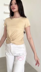(COD) OH Fashion Chilla Kaos premium Knot wanita #1034