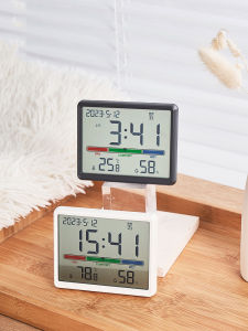 Multifunctional Refridgerator Magnets Magnetic Suction Digital Clock Noisy Clock Maternal and Child Room Household High Precision Temperature Moisture Meter