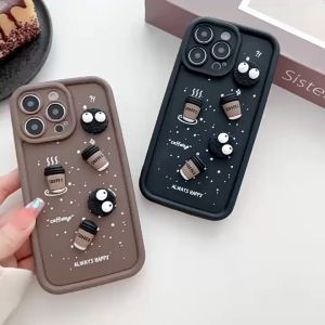 Case Coffee Cup Style Deep Silicone Full Cover Kompetibel For Iphone 7 8 PLUS XS XR XS MAX 11 12 13 14 15 PRO PLUS PROMAX