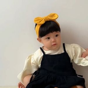 Bando bayi perempuan lucu usia 0-2 tahun model rambu palsu PONI PITA POLOS halus & lembut