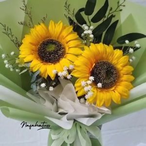 Buket Bunga HANNY artificial buket bunga matahari hadiah wisuda ulangtahun buket elegant