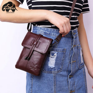 Fashionable Vertical Leather Mobile Phone Bag Womens Crossbody Mini Purse 2024 New Style Small Bag for Youth with Multiple Compartments