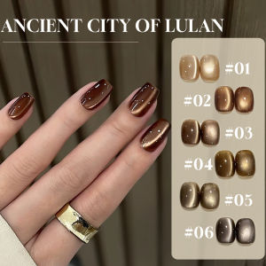 12ML/PCS Autumn Nails Black Chocolate Caramel Amber Brow Glass Beads Cat Eye Gel Nail Polish For Christmas Halloween Salon Use