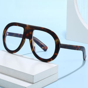 Ins Fashion Aviation Glasses Frame WIth Blue Light Blocking Filter Large Size Eyeglasses Computer Eyewear