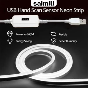 USB Neon Strip Light 1M-5M LED Gesture Sensor Dimmer Switch Neon Lamp Waterproof Flexible Tape Lighting For Home Backlight Decor