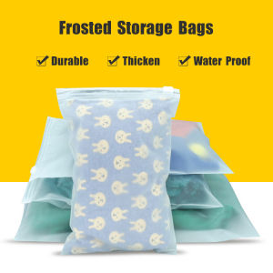 Thicken Frosted Storage Bags with Zipper Plastic Travel Pouch Food Clothes Socks Jacket Trousers Storage Organizer