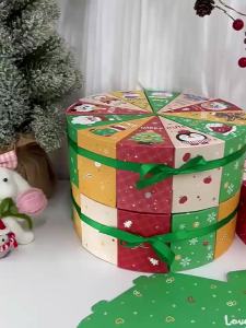 12 Chiếc Giáng Sinh Vui Vẻ Hình Bánh Hộp Quà Tặng DIY Đếm Ngược Mùa Vọng Bao Bì Cho Xmas Kẹo Và Quà Tặng Nhựa Có Thể Gập Lại
