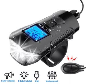 Đèn LED Phía Trước Xe Đạp Có Chức Năng Đo Đường & Còi Điện Đèn Pha Xe Đạp Phù Hợp Với Xe Đạp Leo Núi