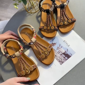 Sandal nữ quai chun chất xịn Chân đế phẳng Mũi mở mâu mới !