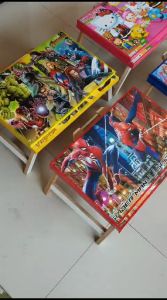 Meja Belajar Plus Papan Tulis Lipat Karakter Anak Kekinian GRATIS SPIDOL dan PENGHAPUS 30x47x24 Gambar DILAPISI PLASTIK