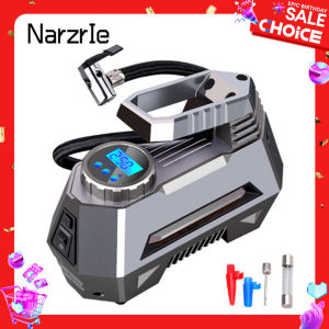Portable Air Compressor Tire Inflator 150 Psi 12V DC Car Tire Pump With Digital/Pointer Pressure Gauge Auto Emergency Flashlight