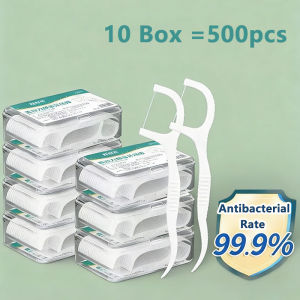 1/2/5/10 Box Portable Disposable Dental Floss Plastic Toothpick High-tension Dental Floss Stick Dental Floss Box Oral Care