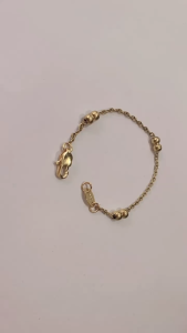 Gelang titanium rantai jedar boba dua gold pria/wanita kekinan anti karat selamanya