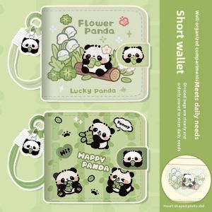 Lightweight Compact Panda Design Wallet for Women Student Childrens Lucky Money Short Style Card Holder Integrated Cartoon Creative