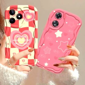 Case Xiaomi Redmi A1 A2 9C 10 4G 10 2022 10 Prime 10A 10C 12 4G 5G 12C Note 12 4G Poco C40 C55 M6 Pro X3 X3 Pro X3 NFC Casing Love Sweet Pink Star Wave camera protector