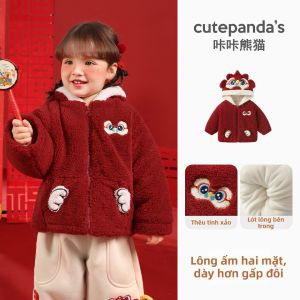 CUTEPANDAS | Áo Khoác Lót Bông Cho Bé Gái Tết Nguyên Đán