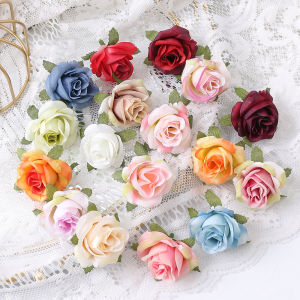 5/10/30Pcs Artificial Rose Flowers Heads 4CM Fake Flowers for Home Room Decor Wedding Decoration DIY Garland Gift Accessories