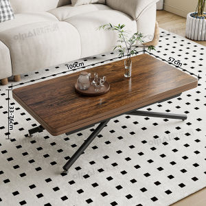 OLEPA | Adjustable Height Retro Mid-Century Style Multi-Function Extendable Folding Space-Saving Coffee Table