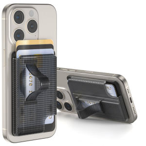 Carbon Fiber Magnetic Absorption Card Holder for iPhone 17/12-16 Mobile Phone Back Sticker Protective Case Anti-Fall PC Material