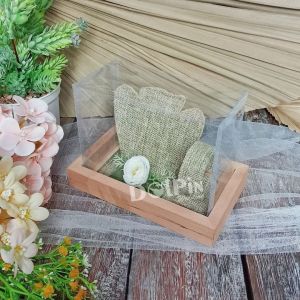 Kotak Kayu Tutup Mika Tempat Gelang dan Kalung Mahar atau Seserahan Pernikahan - KGK