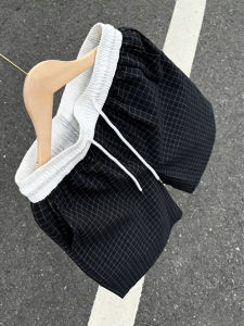 OUMULONG | Checkered Plaid Mens Shorts Breathable Summer